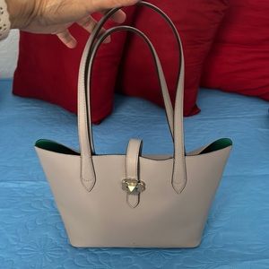 Kate spade light grey/taupe logo tote